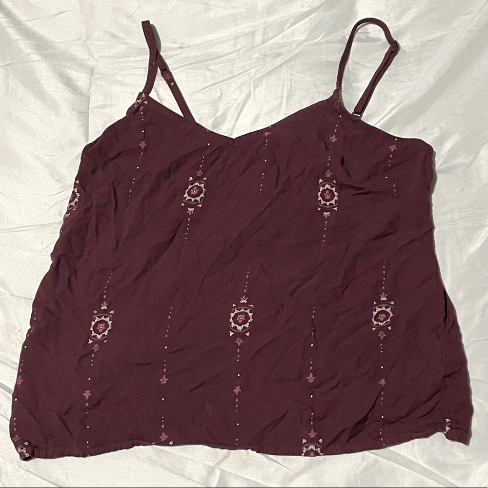 “Mudd” S Dark Purple Flower Crop Top